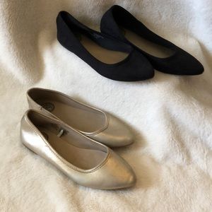 Gold & Black pairs for $8 - Girls SO flats -size 6